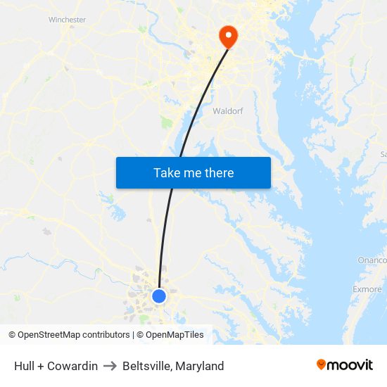 Hull + Cowardin to Beltsville, Maryland map