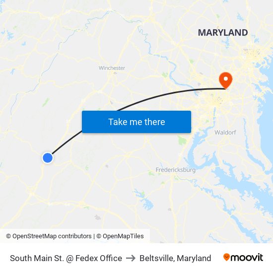 South Main St. @ Fedex Office to Beltsville, Maryland map