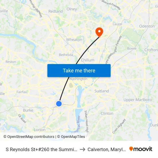 S Reynolds St+#260 the Summit Apt to Calverton, Maryland map
