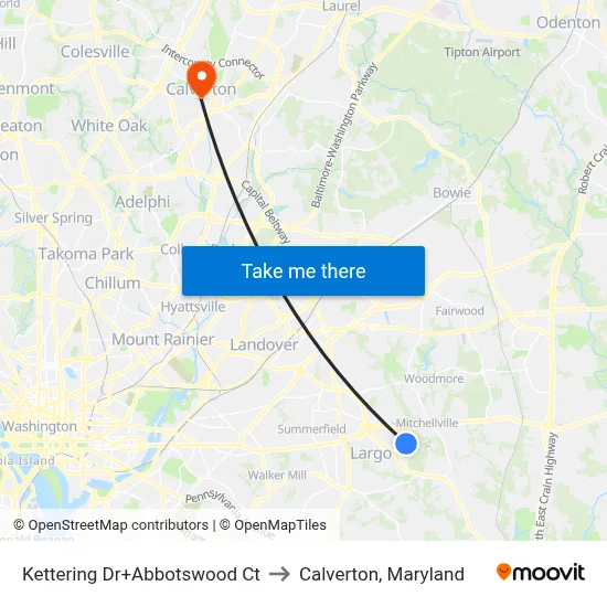 Kettering Dr+Abbotswood Ct to Calverton, Maryland map