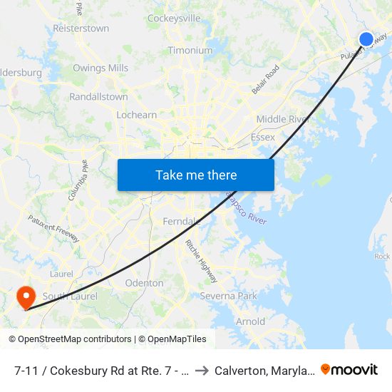 7-11 / Cokesbury Rd at Rte. 7 - Wb to Calverton, Maryland map