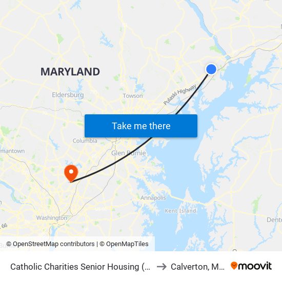 Catholic Charities Senior Housing (901 Barnett Ln) to Calverton, Maryland map