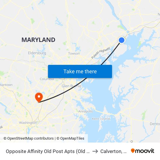 Opposite Affinity Old Post Apts (Old Post Rd & Michael La) to Calverton, Maryland map