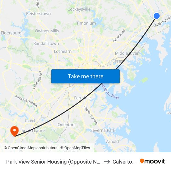 Park View Senior Housing  (Opposite Near Box Hill S Pwky & Merchant Blvd) to Calverton, Maryland map