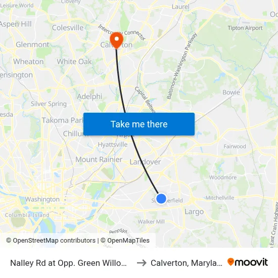 Nalley Rd at Opp. Green Willow Ct to Calverton, Maryland map