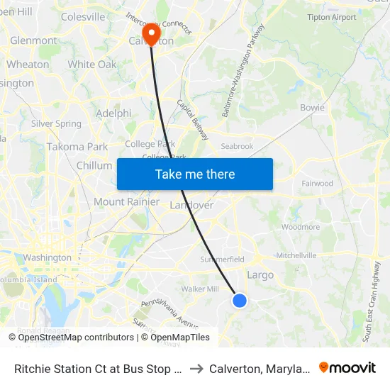 Ritchie Station Ct at Bus Stop #1 to Calverton, Maryland map