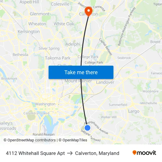 4112 Whitehall Square Apt to Calverton, Maryland map