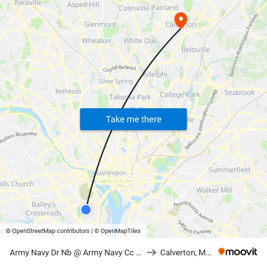 Army Navy Dr Nb @ Army Navy Cc Access Rd Ns to Calverton, Maryland map