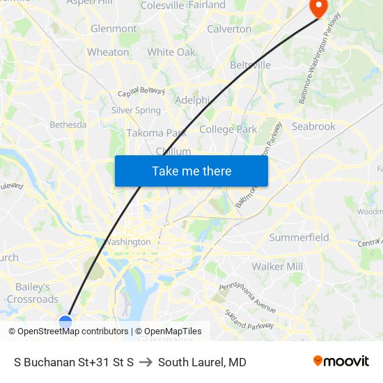 S Buchanan St+31 St S to South Laurel, MD map