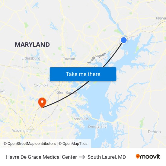 Havre De Grace Medical Center to South Laurel, MD map