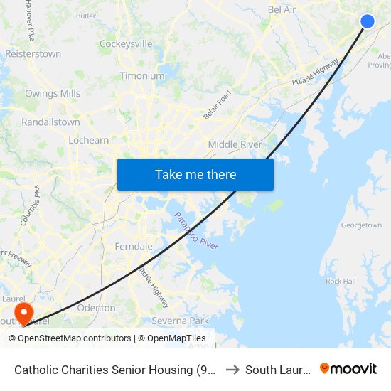 Catholic Charities Senior Housing (901 Barnett Ln) to South Laurel, MD map