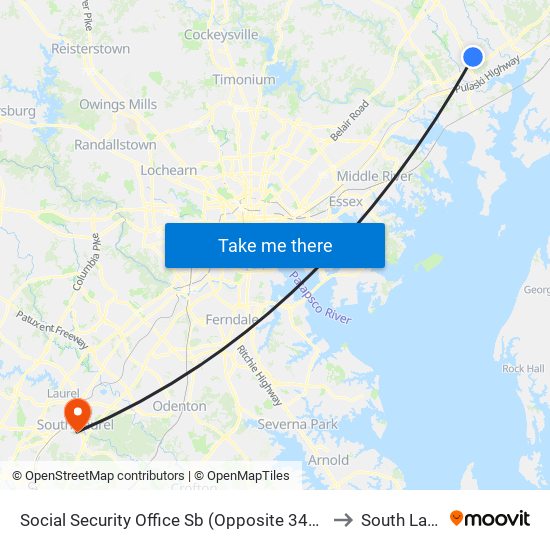 Social Security Office Sb (Opposite 3415 Box Hill S Corp Ctr Dr) to South Laurel, MD map