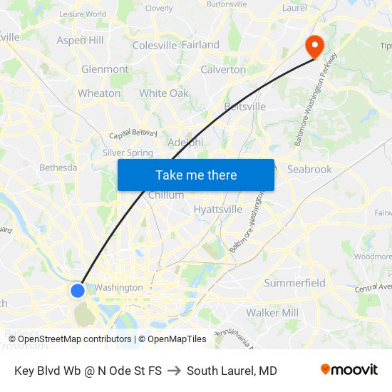 Key Blvd Wb @ N Ode St FS to South Laurel, MD map