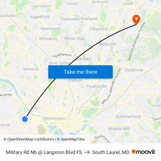 Military Rd Nb @ Langston Blvd FS to South Laurel, MD map