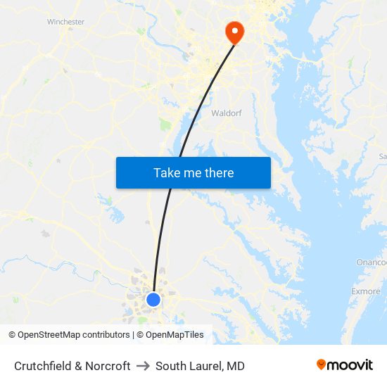 Crutchfield & Norcroft to South Laurel, MD map