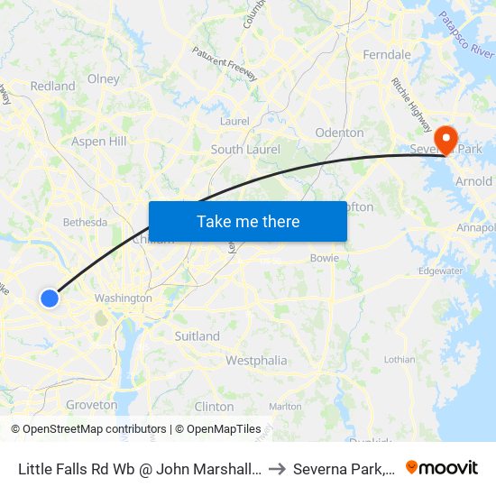 Little Falls Rd Wb @ John Marshall Dr Ns to Severna Park, MD map