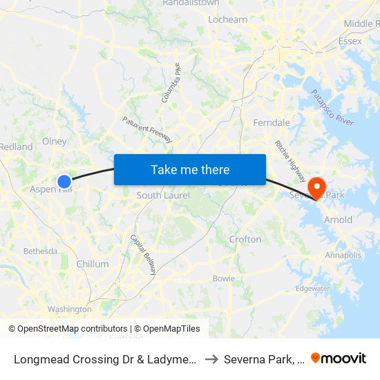 Longmead Crossing Dr & Ladymeade Dr to Severna Park, MD map