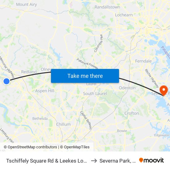 Tschiffely Square Rd & Leekes Lot Way to Severna Park, MD map