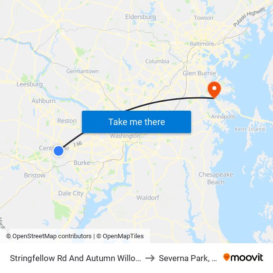 Stringfellow Rd And Autumn Willow Dr to Severna Park, MD map