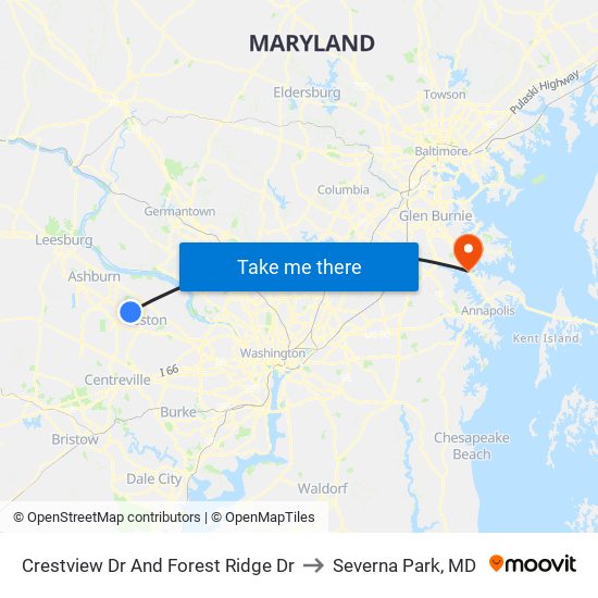 Crestview Dr And Forest Ridge Dr to Severna Park, MD map