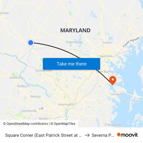 Square Corner (East Patrick Street at North Market Street) to Severna Park, MD map