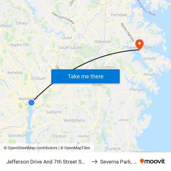 Jefferson Drive And 7th Street SW (Eb) to Severna Park, MD map