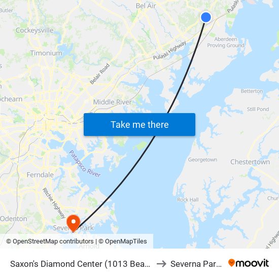 Saxon's  Diamond Center (1013 Beards Hill Rd) to Severna Park, MD map