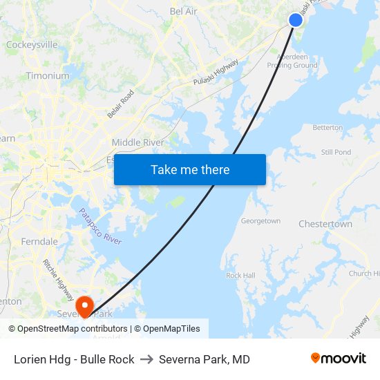 Lorien Hdg - Bulle Rock to Severna Park, MD map