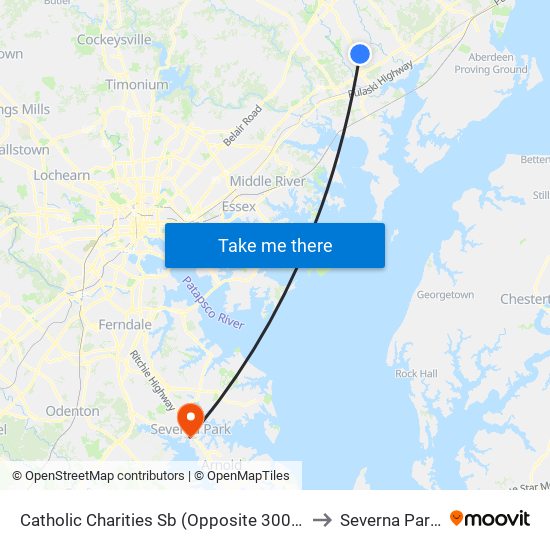 Catholic Charities Sb (Opposite 3001 St. Clair Ln) to Severna Park, MD map