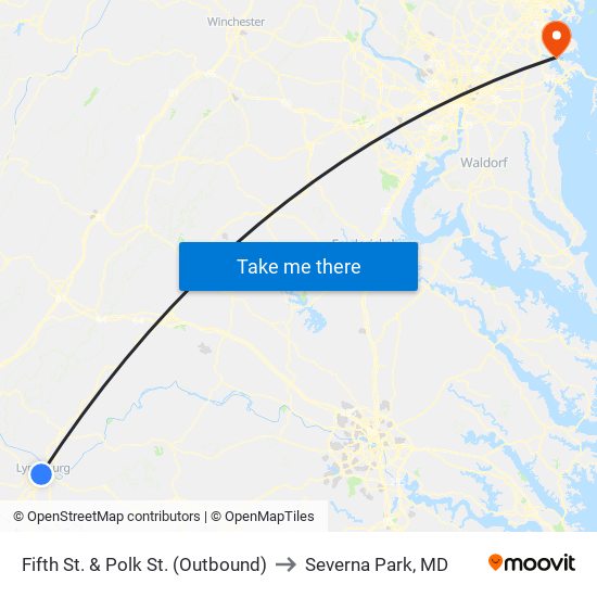 Fifth St. & Polk St. (Outbound) to Severna Park, MD map