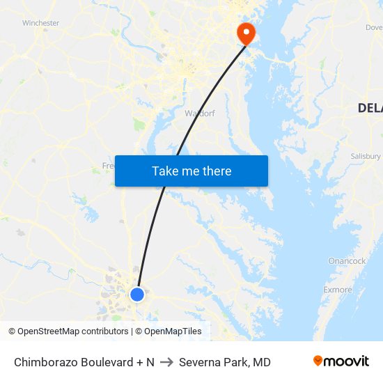 Chimborazo Boulevard + N to Severna Park, MD map