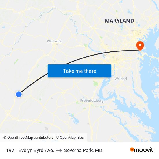 1971 Evelyn Byrd Ave. to Severna Park, MD map