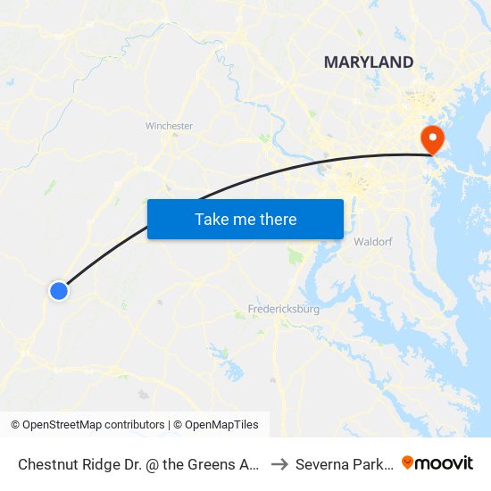 Chestnut Ridge Dr. @ the Greens Apartment to Severna Park, MD map