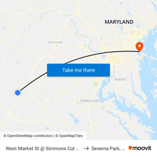 West Market St.@ Simmons Cut & Tan to Severna Park, MD map