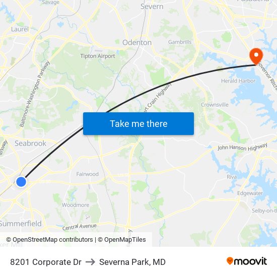 8201 Corporate Dr to Severna Park, MD map