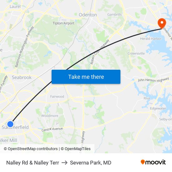 Nalley Rd & Nalley Terr to Severna Park, MD map