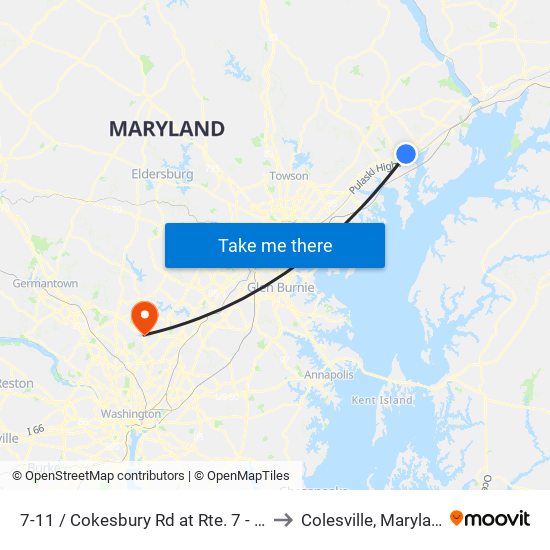 7-11 / Cokesbury Rd at Rte. 7 - Wb to Colesville, Maryland map