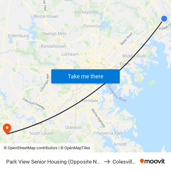 Park View Senior Housing  (Opposite Near Box Hill S Pwky & Merchant Blvd) to Colesville, Maryland map