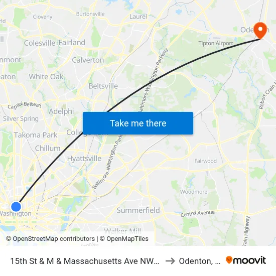 15th St & M & Massachusetts Ave NW Mid Nb to Odenton, MD map