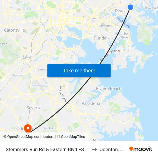 Stemmers Run Rd & Eastern Blvd FS Sb to Odenton, MD map