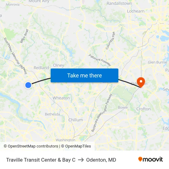 Traville Transit Center & Bay C to Odenton, MD map