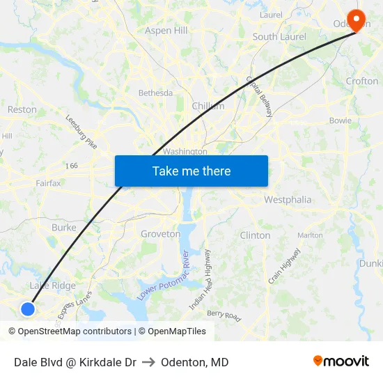 Dale Blvd @ Kirkdale Dr to Odenton, MD map