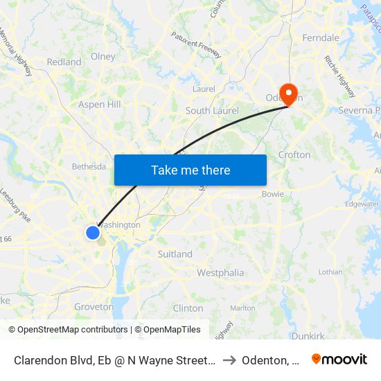 Clarendon Blvd, Eb @ N Wayne Street, Ns to Odenton, MD map