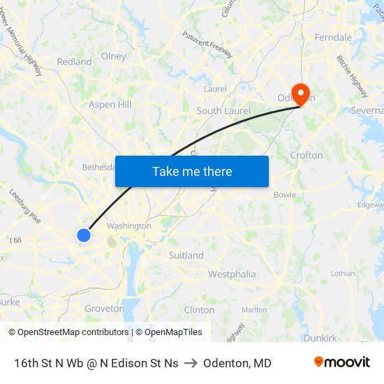 16th St N Wb @ N Edison St Ns to Odenton, MD map