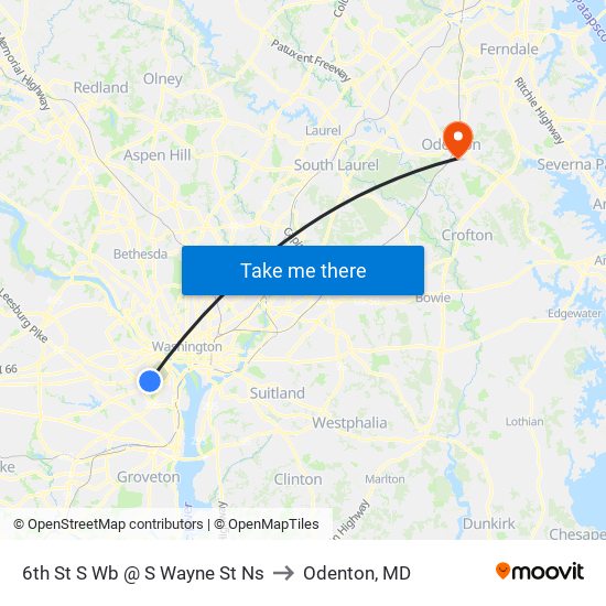 6th St S Wb @ S Wayne St Ns to Odenton, MD map