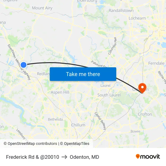 Frederick Rd & @20010 to Odenton, MD map