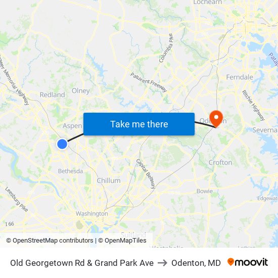 Old Georgetown Rd & Grand Park Ave to Odenton, MD map
