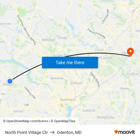 North Point Village Ctr to Odenton, MD map