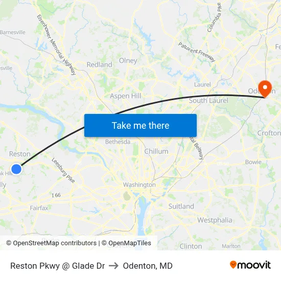 Reston Pkwy @ Glade Dr to Odenton, MD map