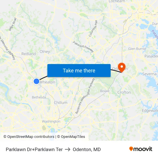 Parklawn Dr+Parklawn Ter to Odenton, MD map